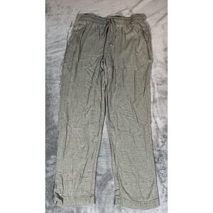 YoungLA Pants Mens S Green Linen-Blend Sweatpants Elastic Waist Casual Lounge